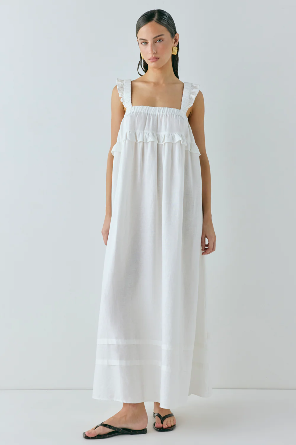 Curate & Create Smock Maxi Dress White - Image 4