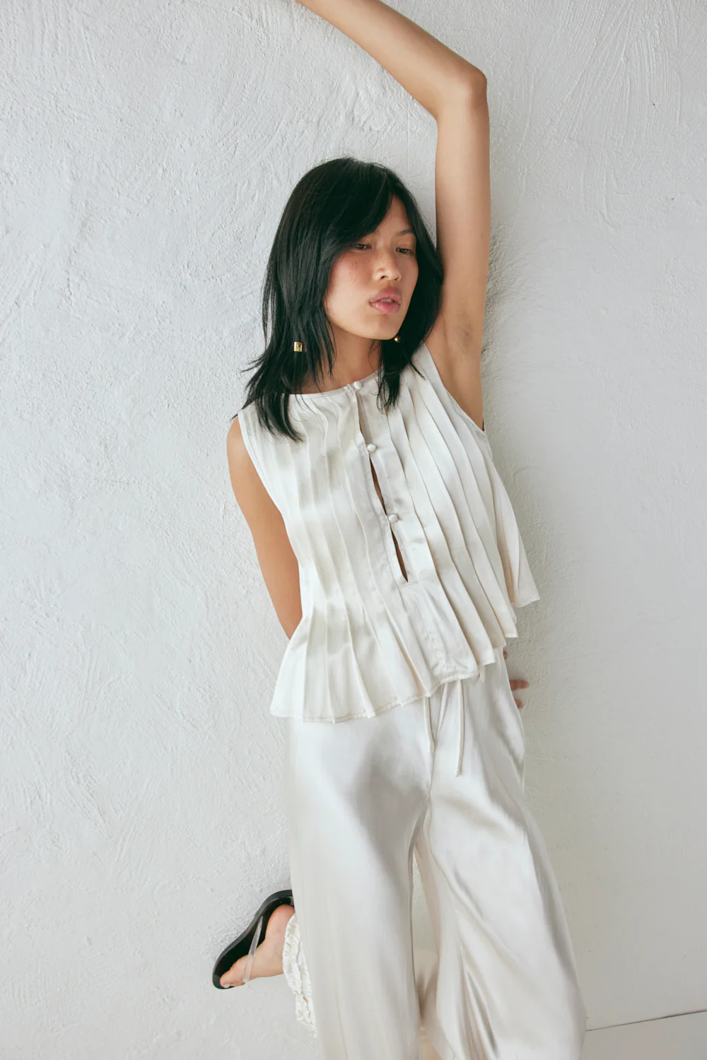 Eva Satin Top Cream - Image 2