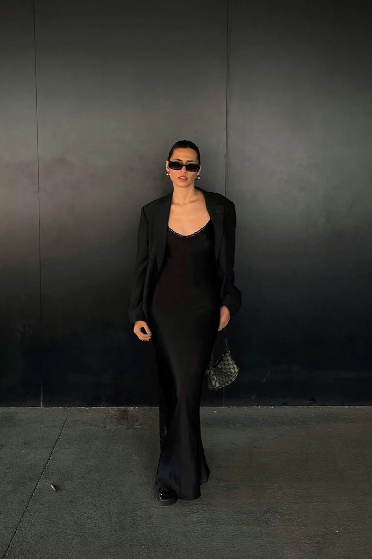 Isle Of Paradise Bias Cut Maxi Dress Black - Image 6