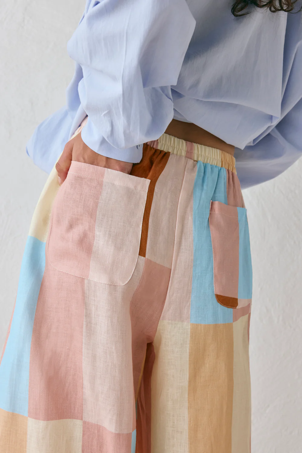 Petra Linen Pants Patchwork - Image 3