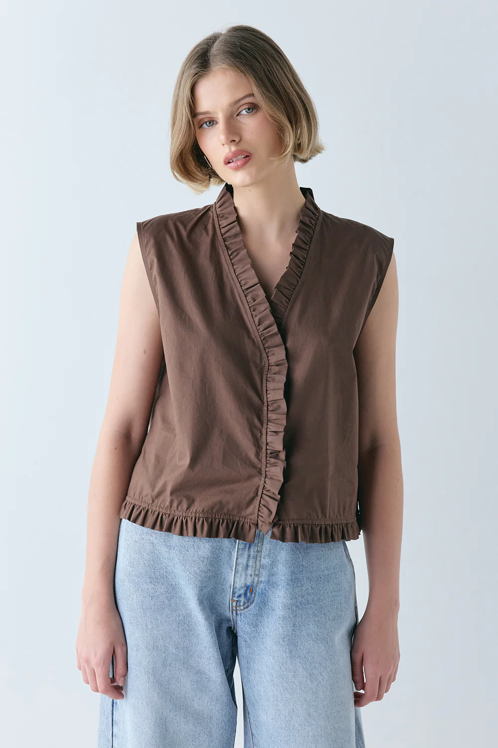 Phoebe Vest Top Chocolate - Image 3