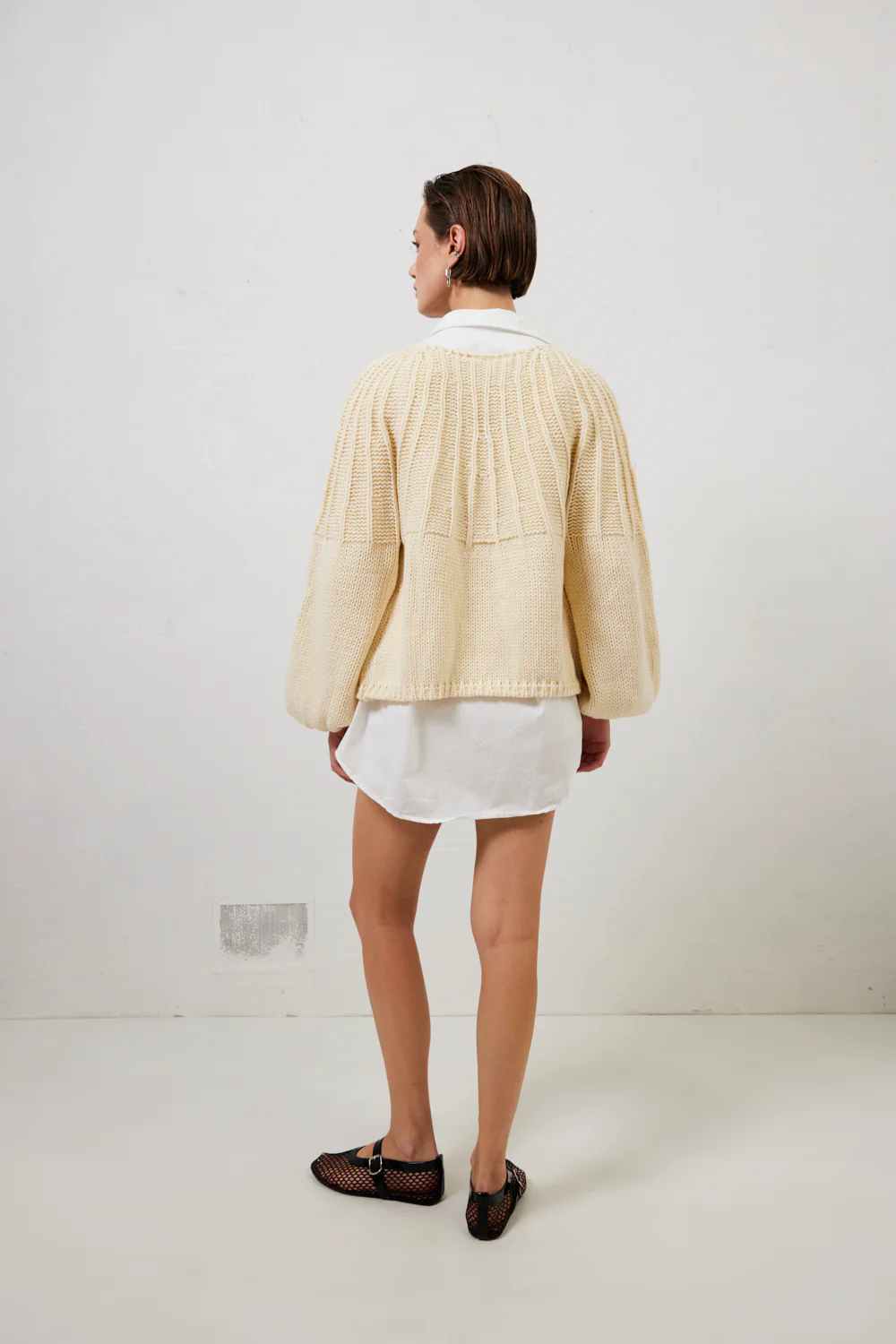 Riley Knit Cardigan Cream - Image 4